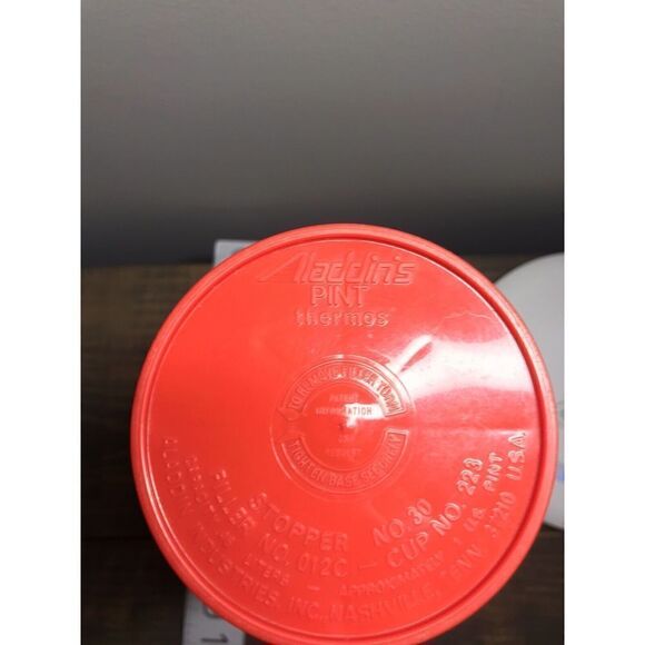 Aladdin pint  Thermos Red & Black Plaid Checkered complete plastic - Picture 11 of 11